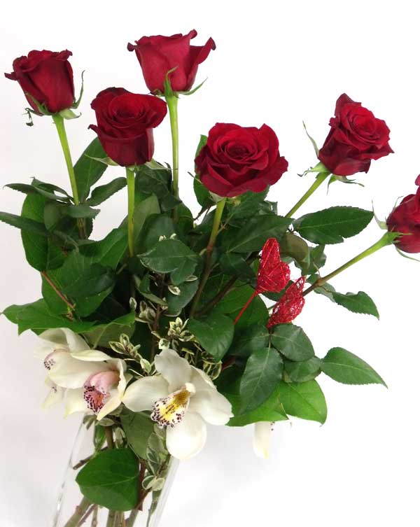2170 Six Valentine Roses Image One